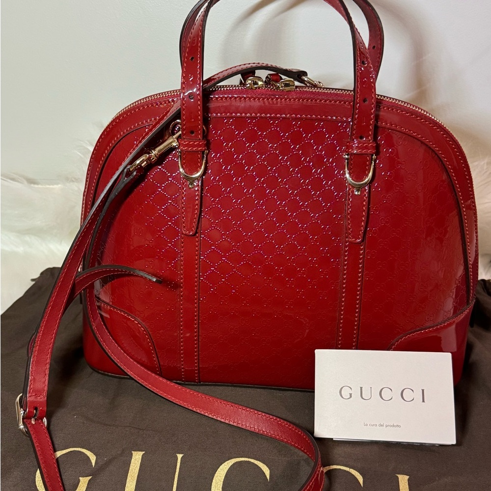 Gucci Red Satchel with Microguccissima Leather - Picture 15 of 16